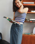 EP YAYING Split Cotton Midi Skirt EGIADJ301A