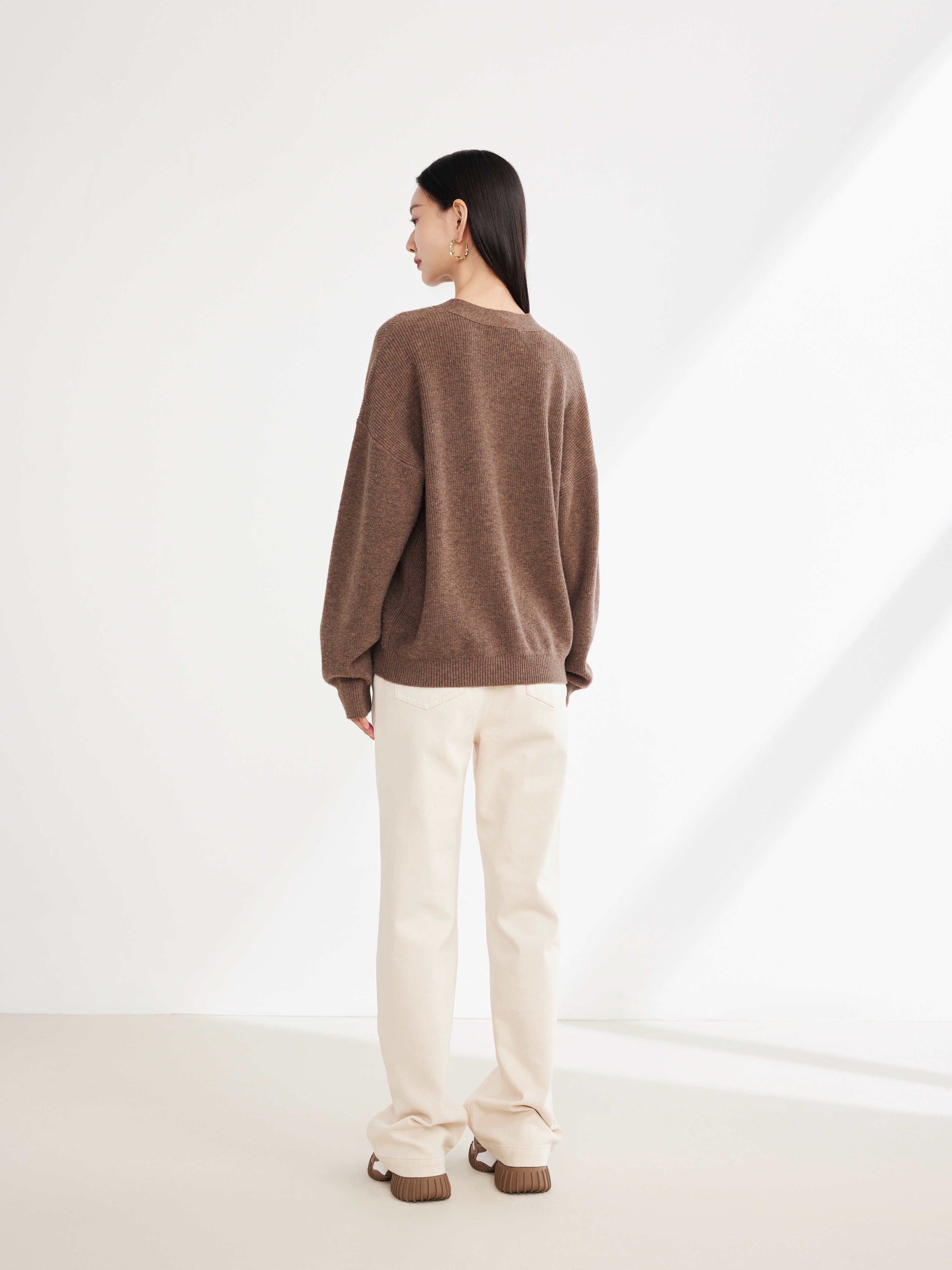 EP YAYING Yak Wool Oversized Knit Sweater