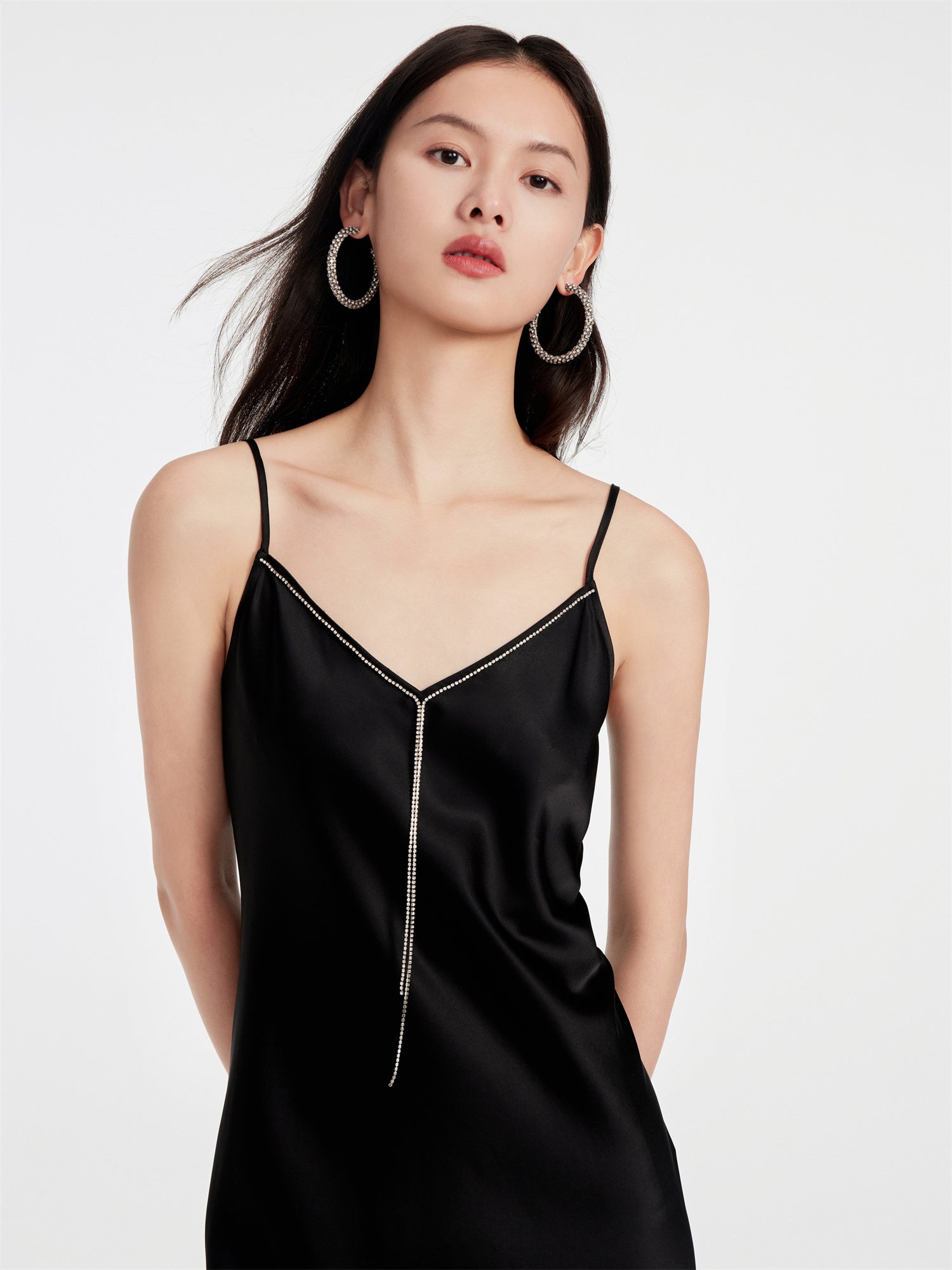 EP YAYING BLACK SLIP DRESS
