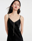 EP YAYING BLACK SLIP DRESS