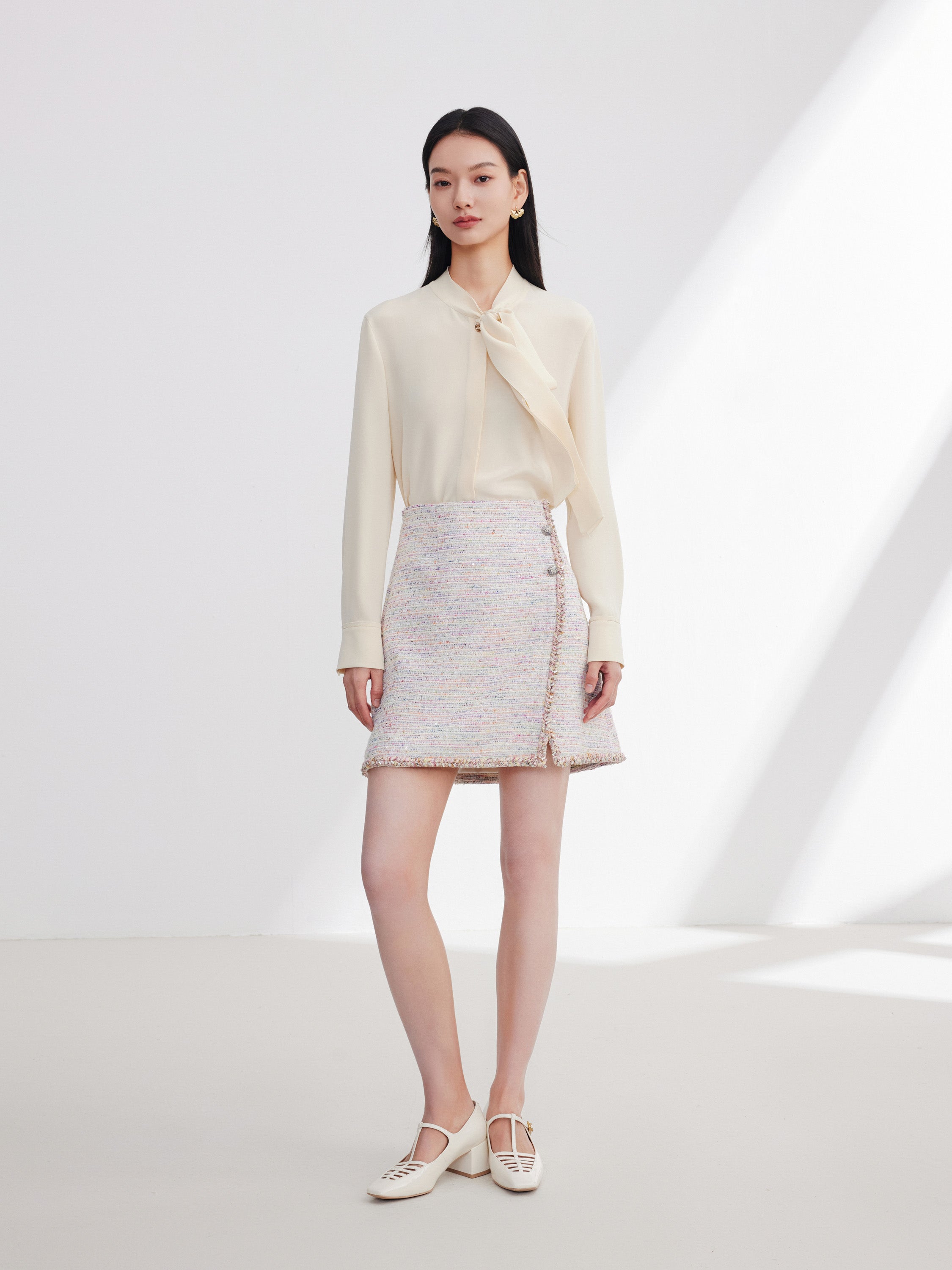 EP YAYING Pink Tweed Mini Skirt