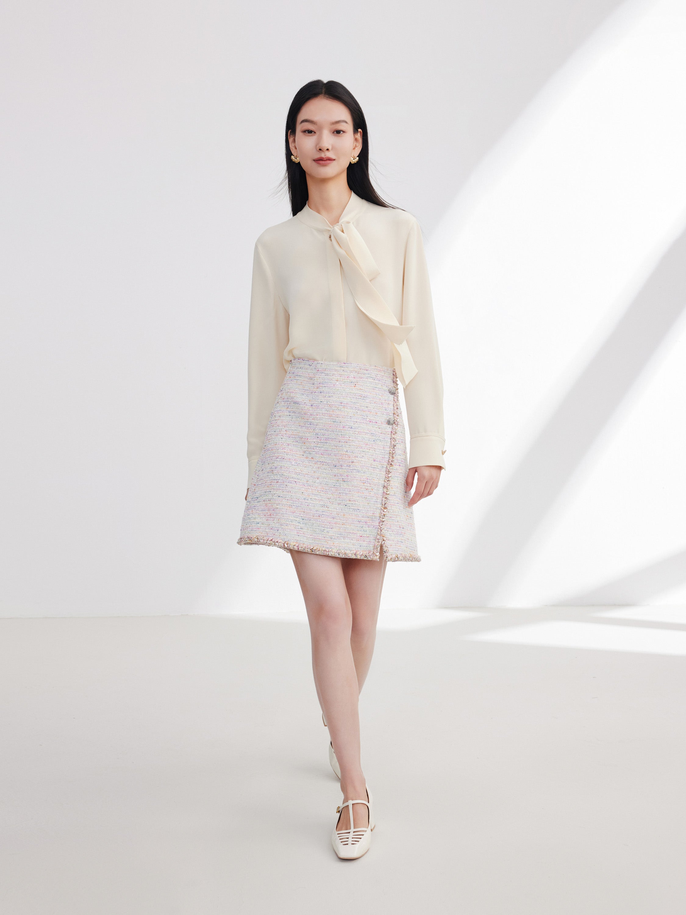 EP YAYING Pink Tweed Mini Skirt