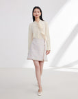 EP YAYING Pink Tweed Mini Skirt