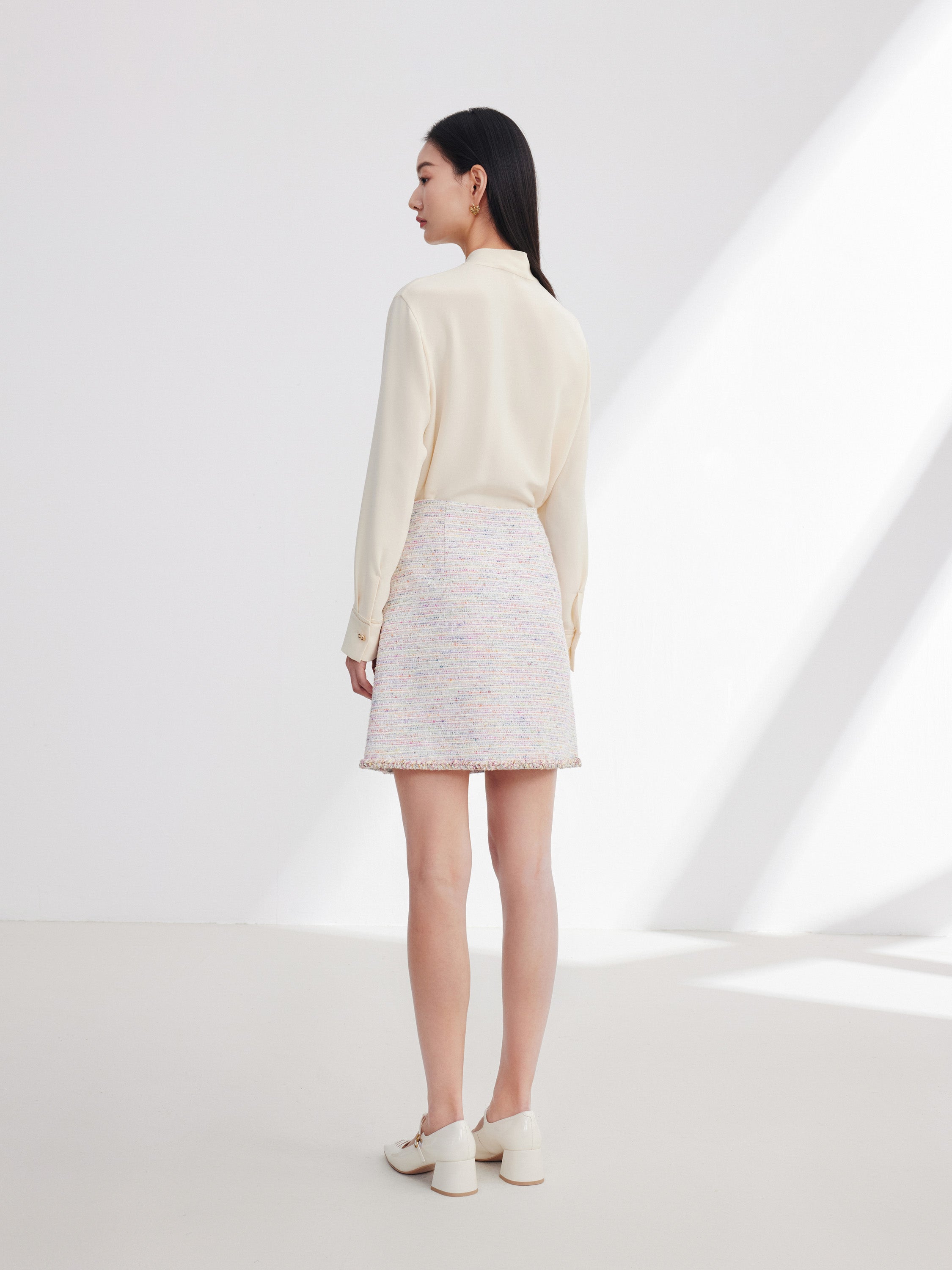 EP YAYING Pink Tweed Mini Skirt