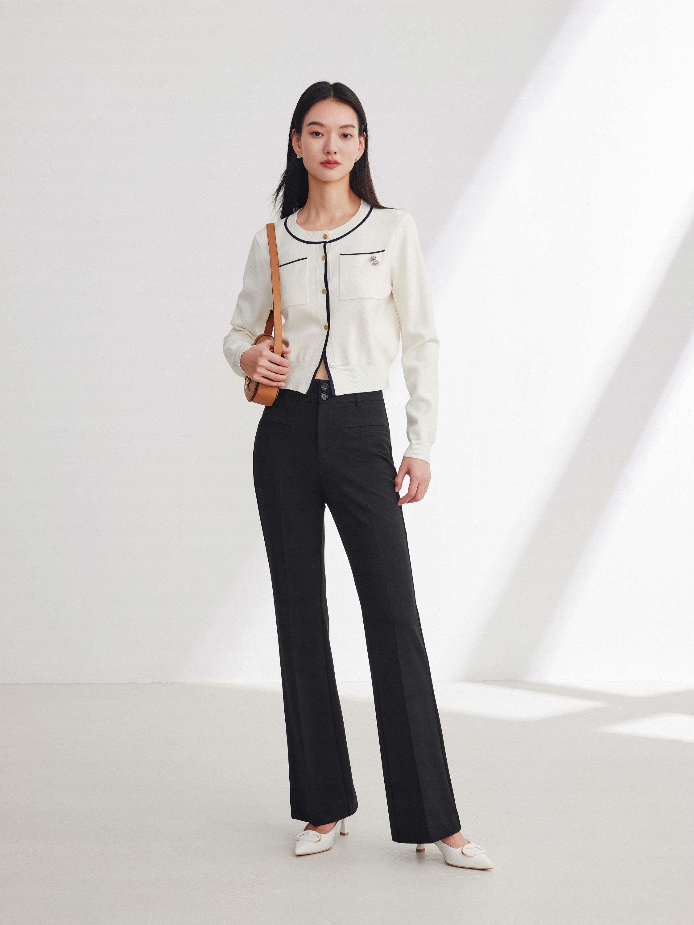 EP YAYING Black Straight Leg Pants