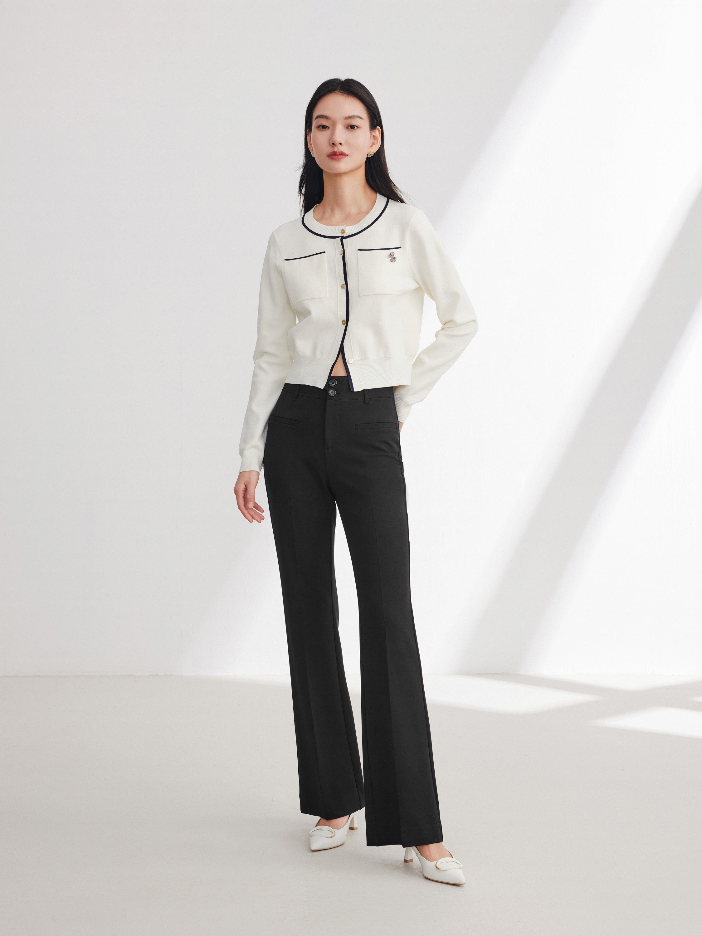 EP YAYING Black Straight Leg Pants