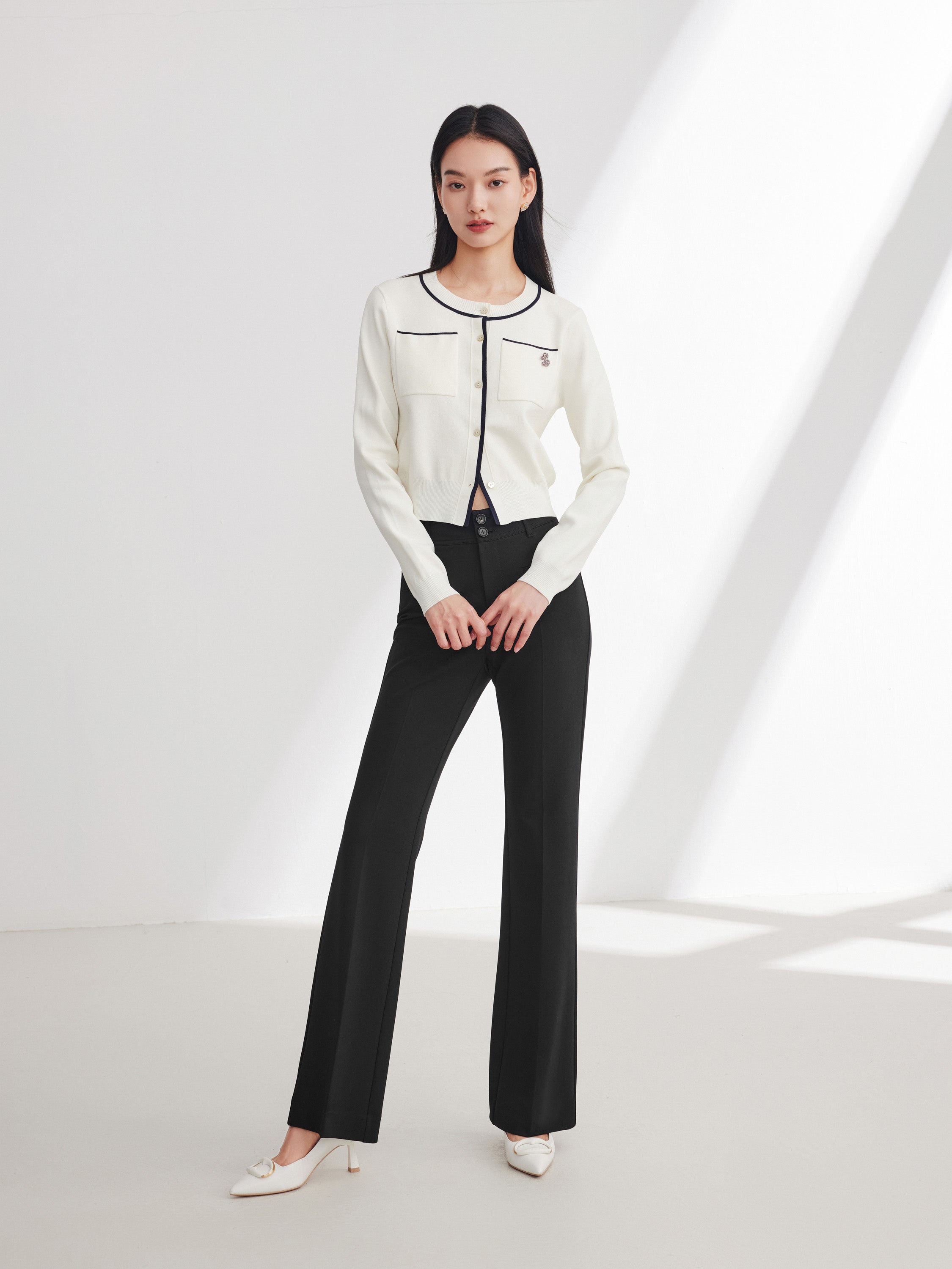 EP YAYING Black Straight Leg Pants