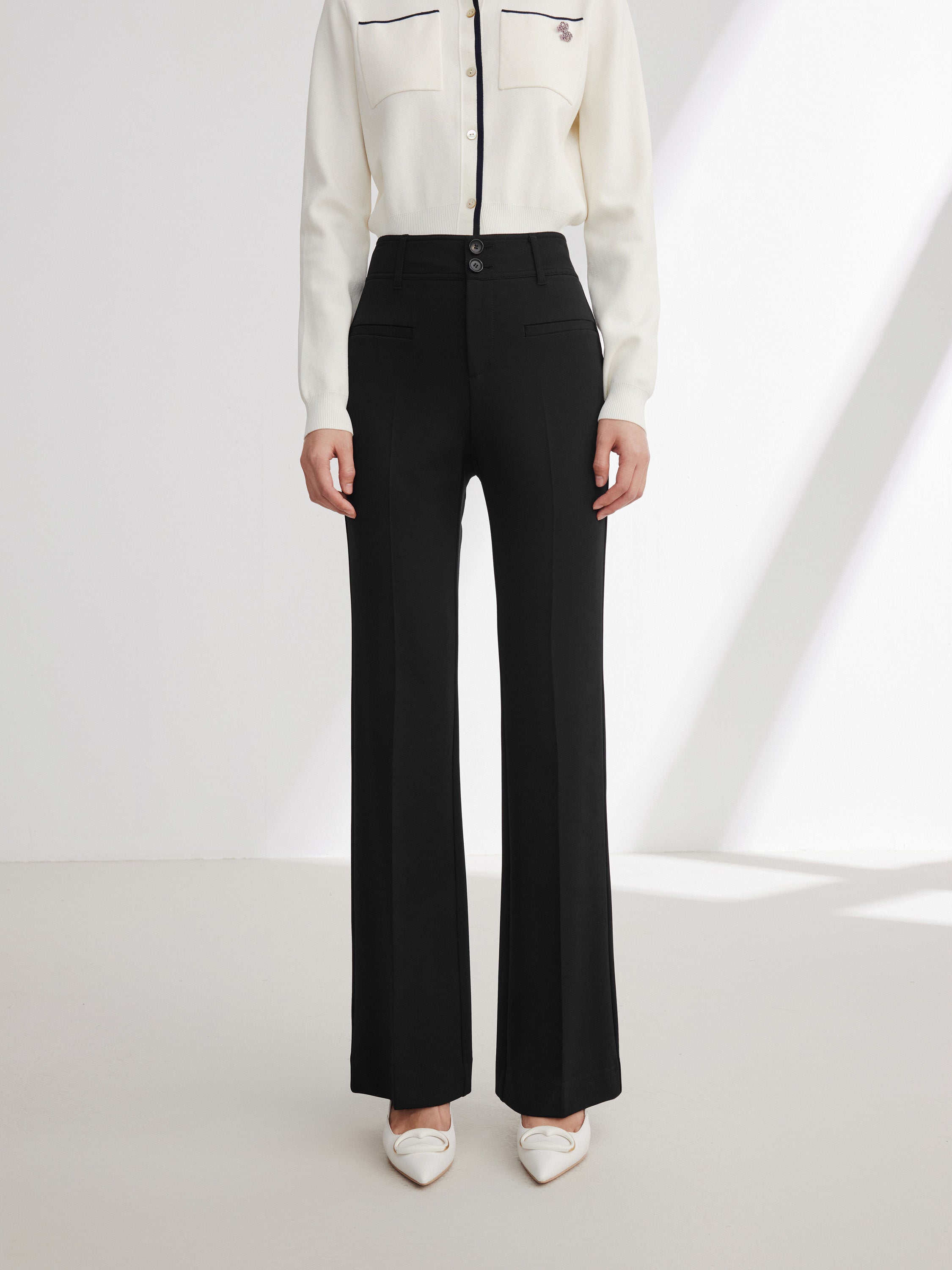 EP YAYING Black Straight Leg Pants