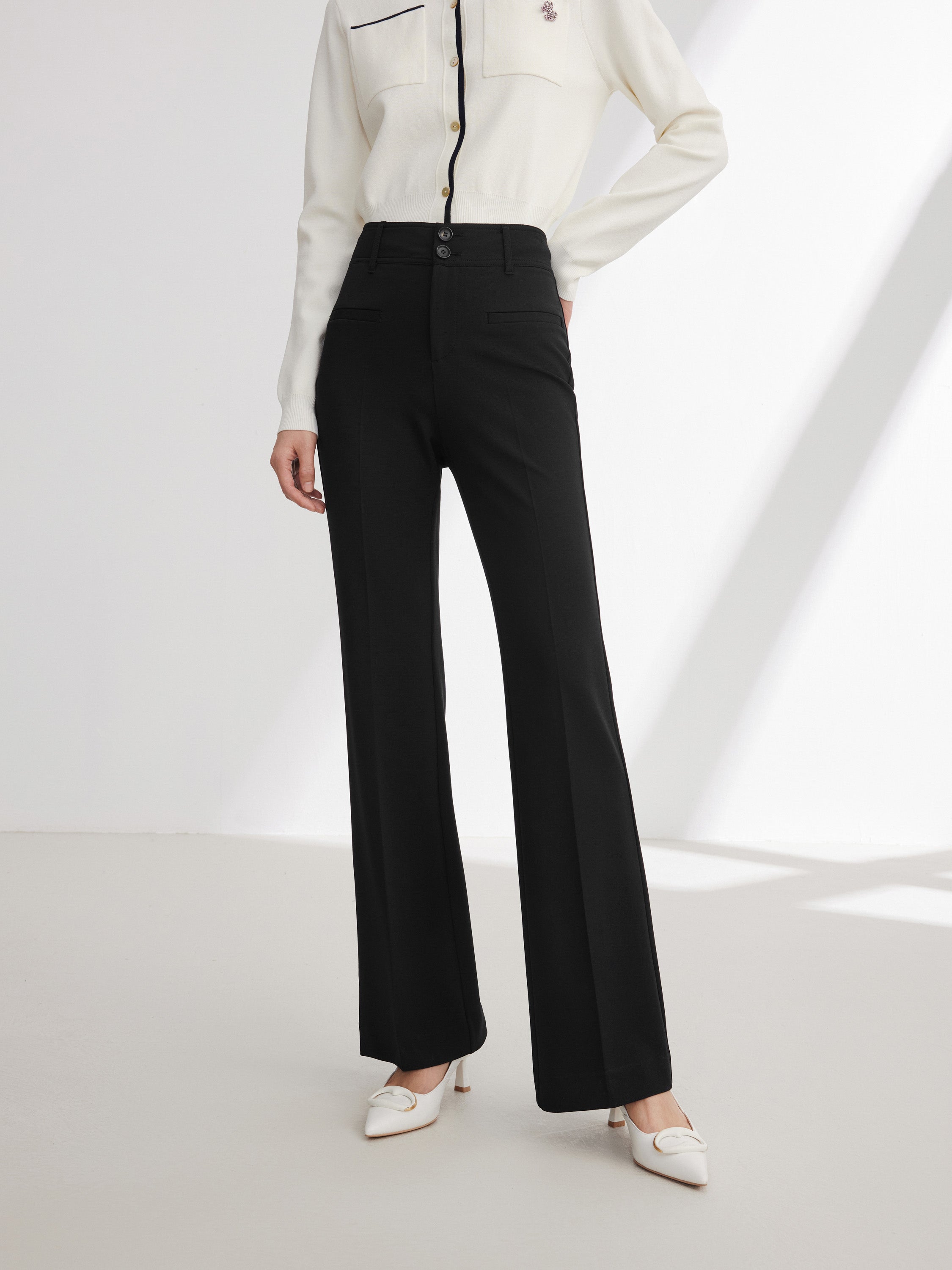 EP YAYING Black Straight Leg Pants