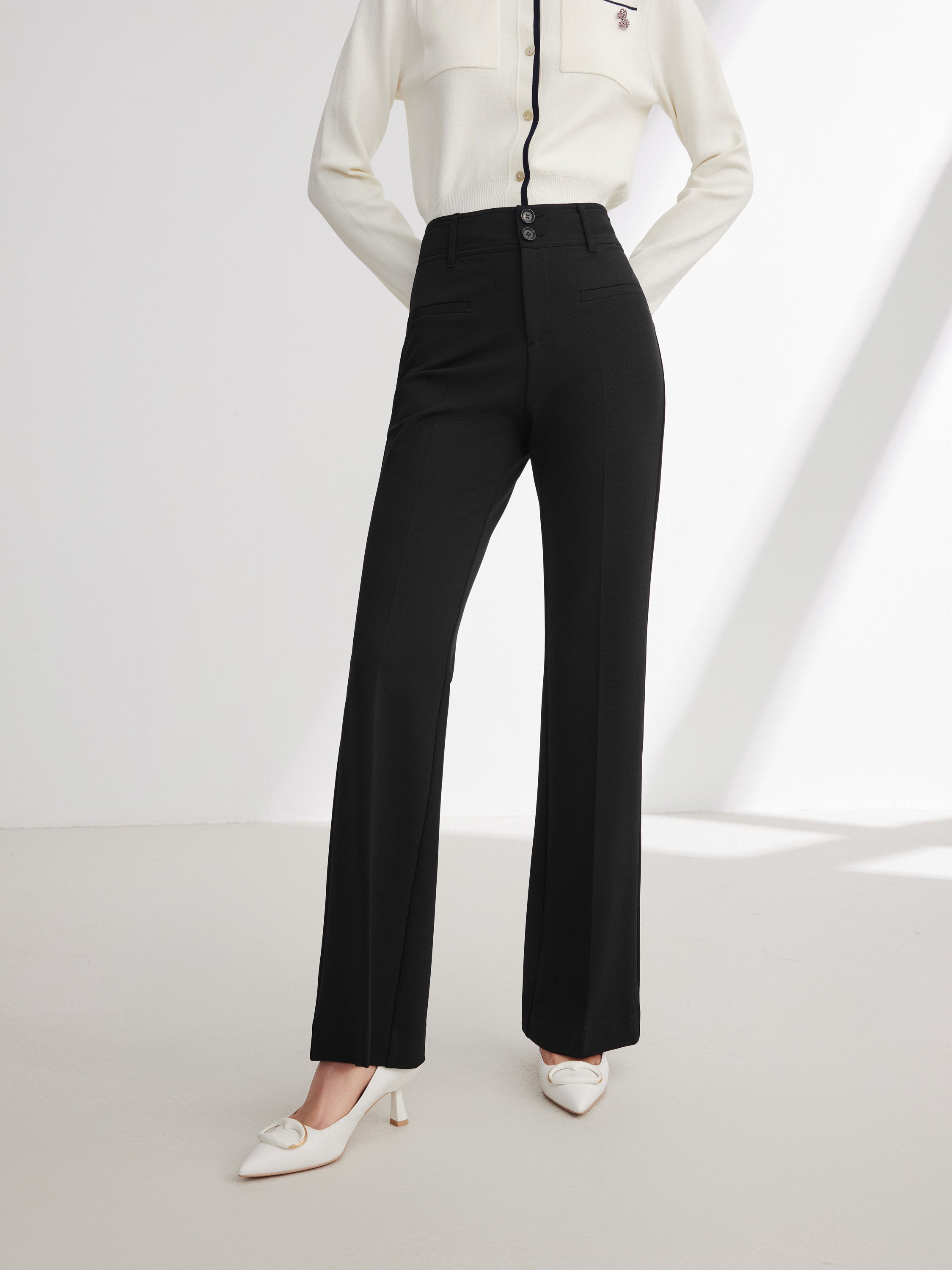 EP YAYING Black Straight Leg Pants