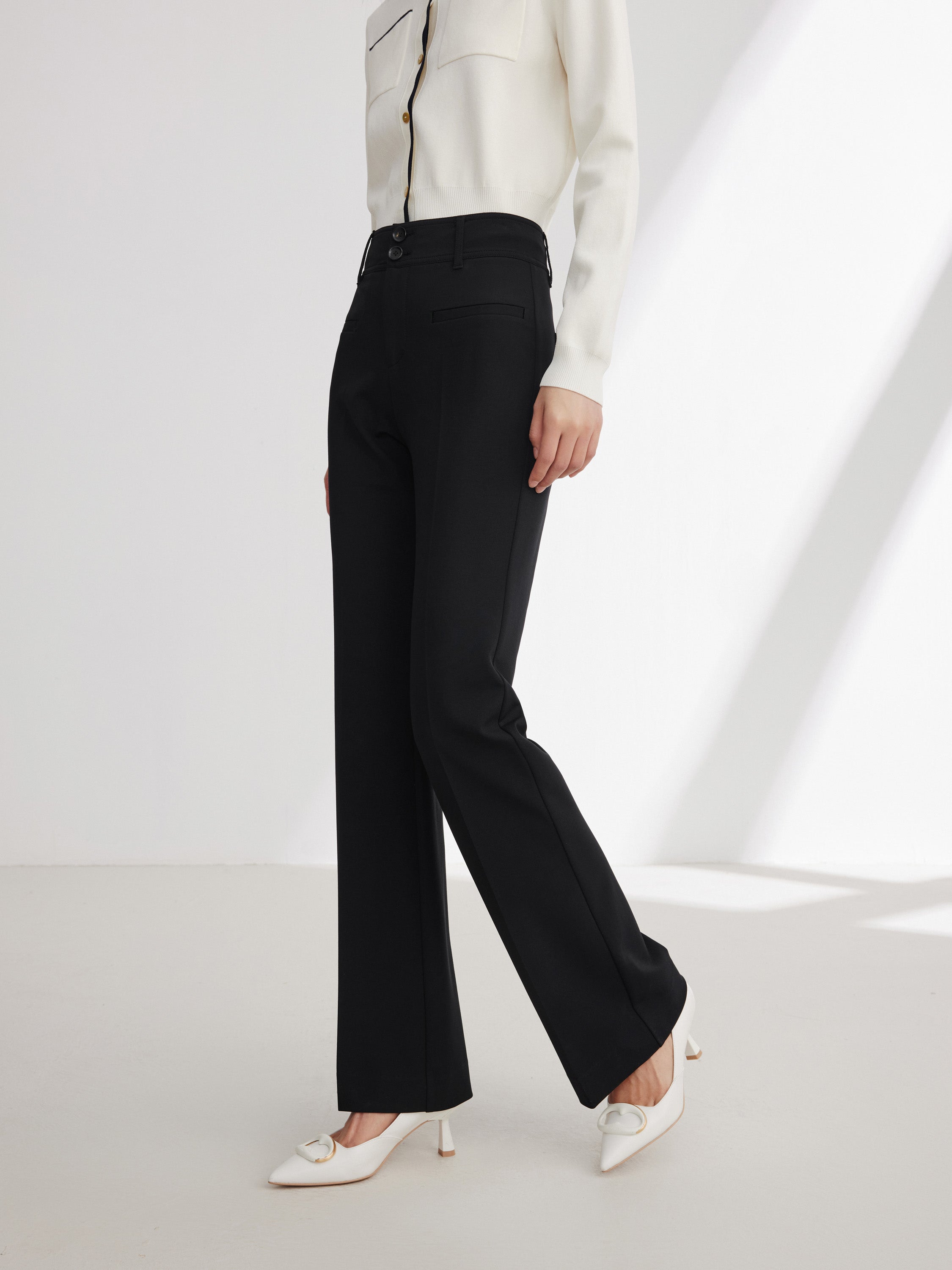 EP YAYING Black Straight Leg Pants
