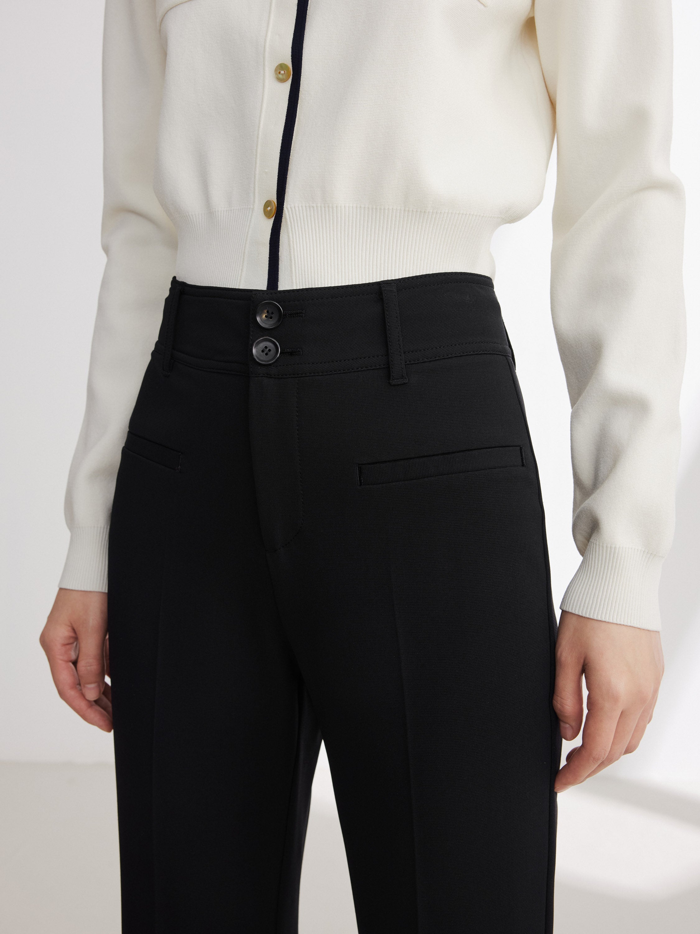EP YAYING Black Straight Leg Pants