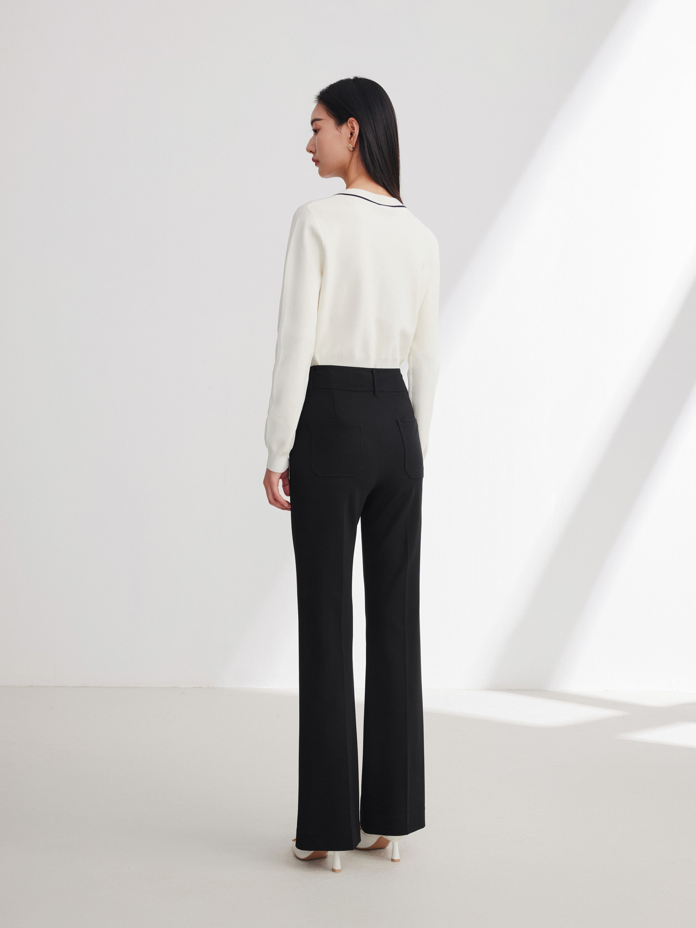 EP YAYING Black Straight Leg Pants
