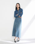 EP YAYING Split Cotton Midi Skirt EGIADJ301A