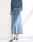 EP YAYING Split Cotton Midi Skirt EGIADJ301A