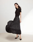 EP YAYING A-line Pleated Midi Skirt