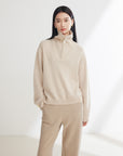 EP YAYING Cashmere Fit Polo Knit Sweater
