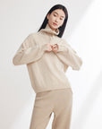 EP YAYING Cashmere Fit Polo Knit Sweater