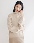 EP YAYING Cashmere Fit Polo Knit Sweater