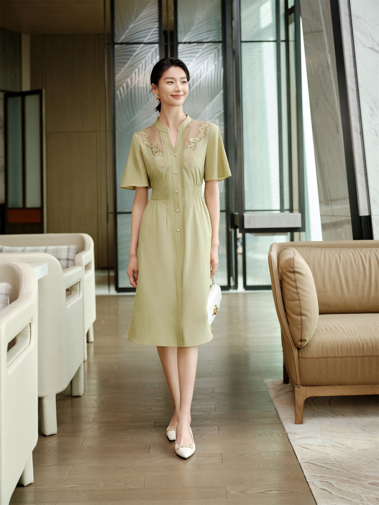 YAYING Silk-Cotton  Dress EPKES4602AG