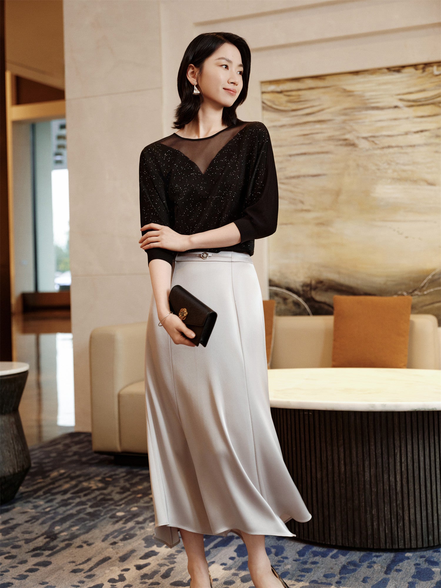 YAYING Mulberry Silk Starry Sky Blouse EPKES9526AH