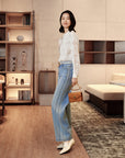 YAYING high-waist straight-leg designer denim jeans