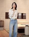 YAYING high-waist straight-leg designer denim jeans