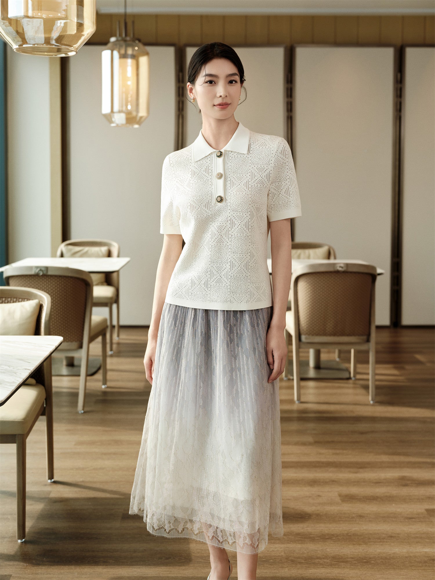 YAYING Silk Polo Shirt EPKES9516AW