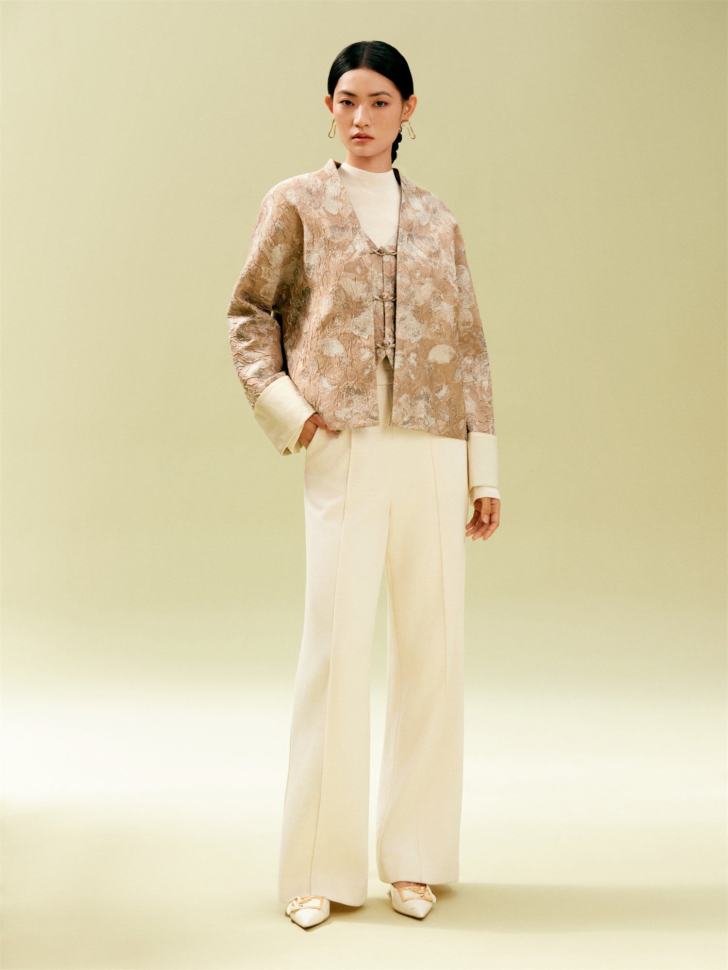 EP YAYING Chinese Style Faux Two-Piece Jacket