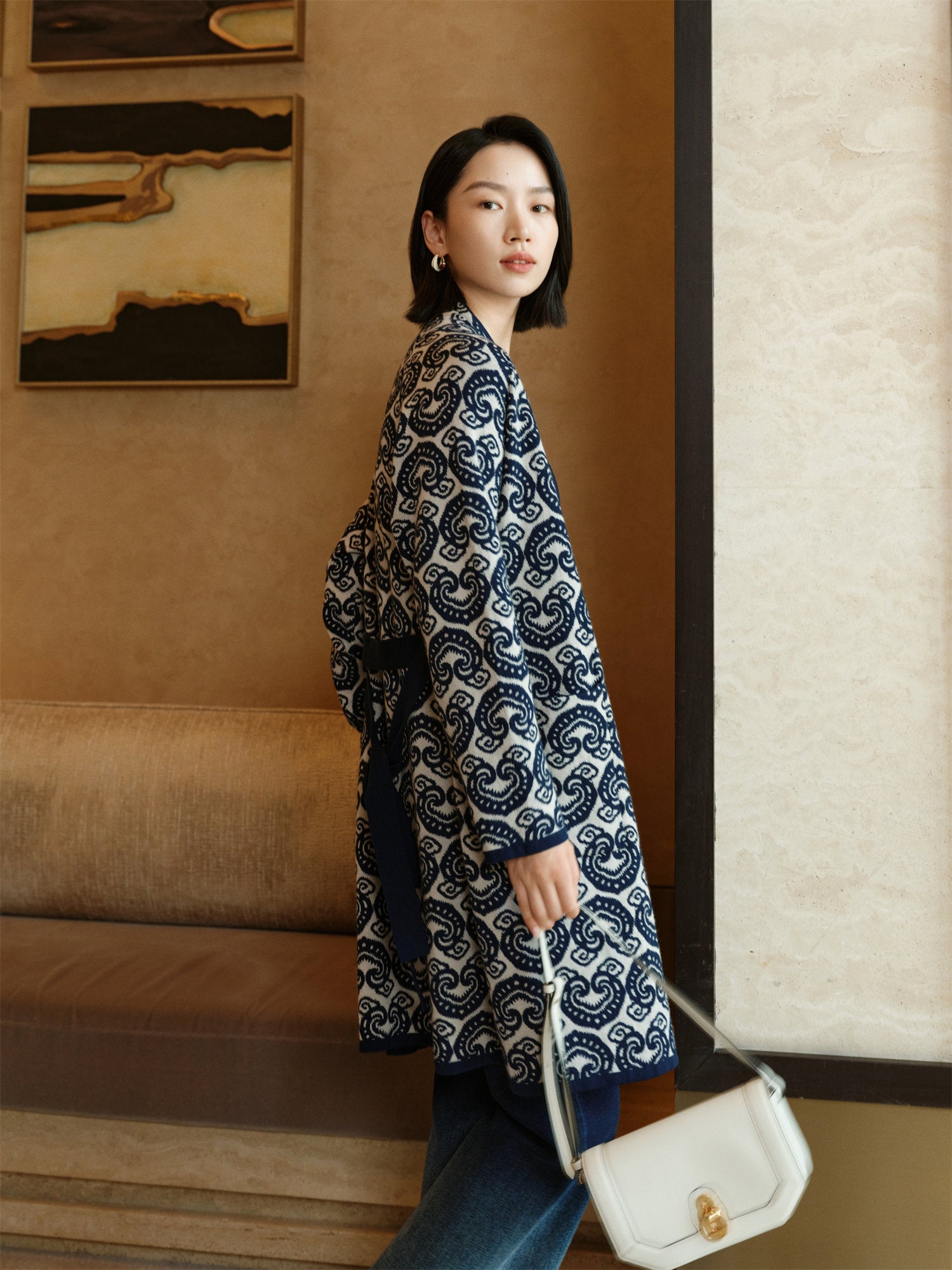 YAYING Cross-Front Knitted Cardigan