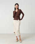 EP YAYING V-Neck Slim-Fit Slimming Top