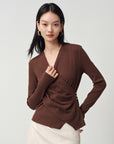 EP YAYING V-Neck Slim-Fit Slimming Top