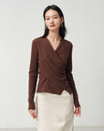 EP YAYING V-Neck Slim-Fit Slimming Top