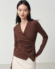 EP YAYING V-Neck Slim-Fit Slimming Top