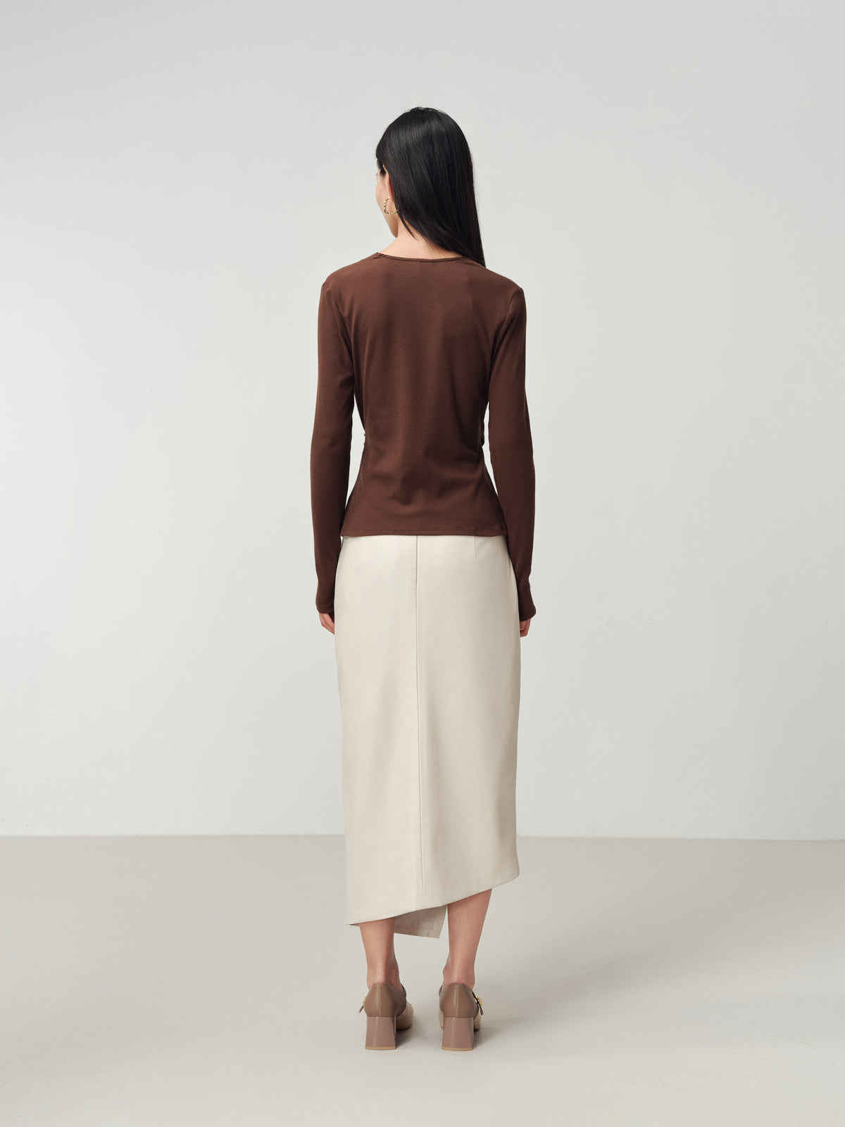 EP YAYING V-Neck Slim-Fit Slimming Top