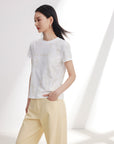 EP YAYING Cotton Printed Slim-Fit Short-Sleeve T-Shirt