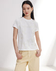 EP YAYING Cotton Printed Slim-Fit Short-Sleeve T-Shirt