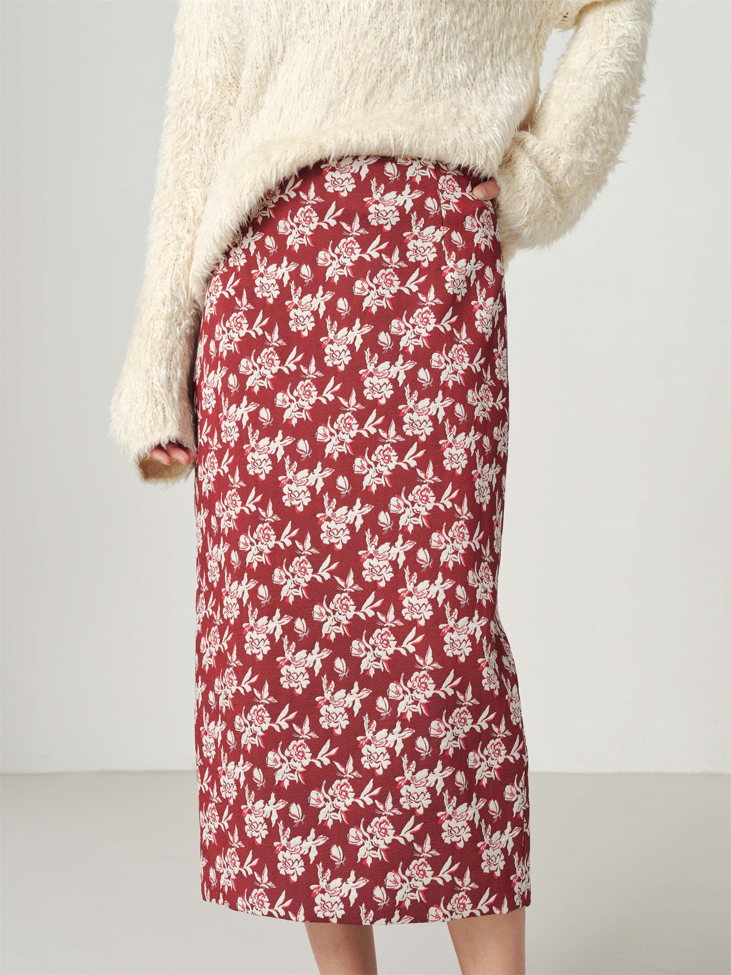 EP YAYING Jacquard Midi pencil Skirt EGKPA3527AR