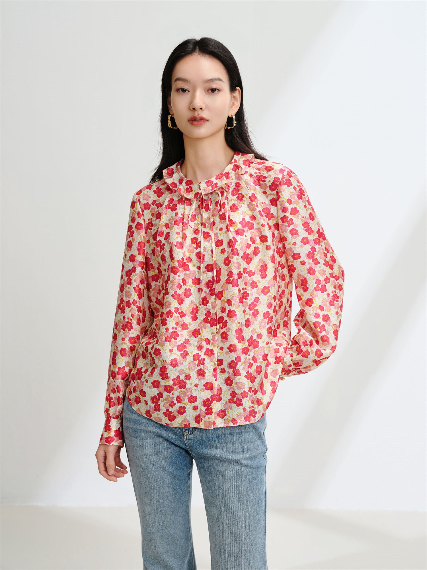 EP YAYING Silk Printed Shirt EGKPS2207AR