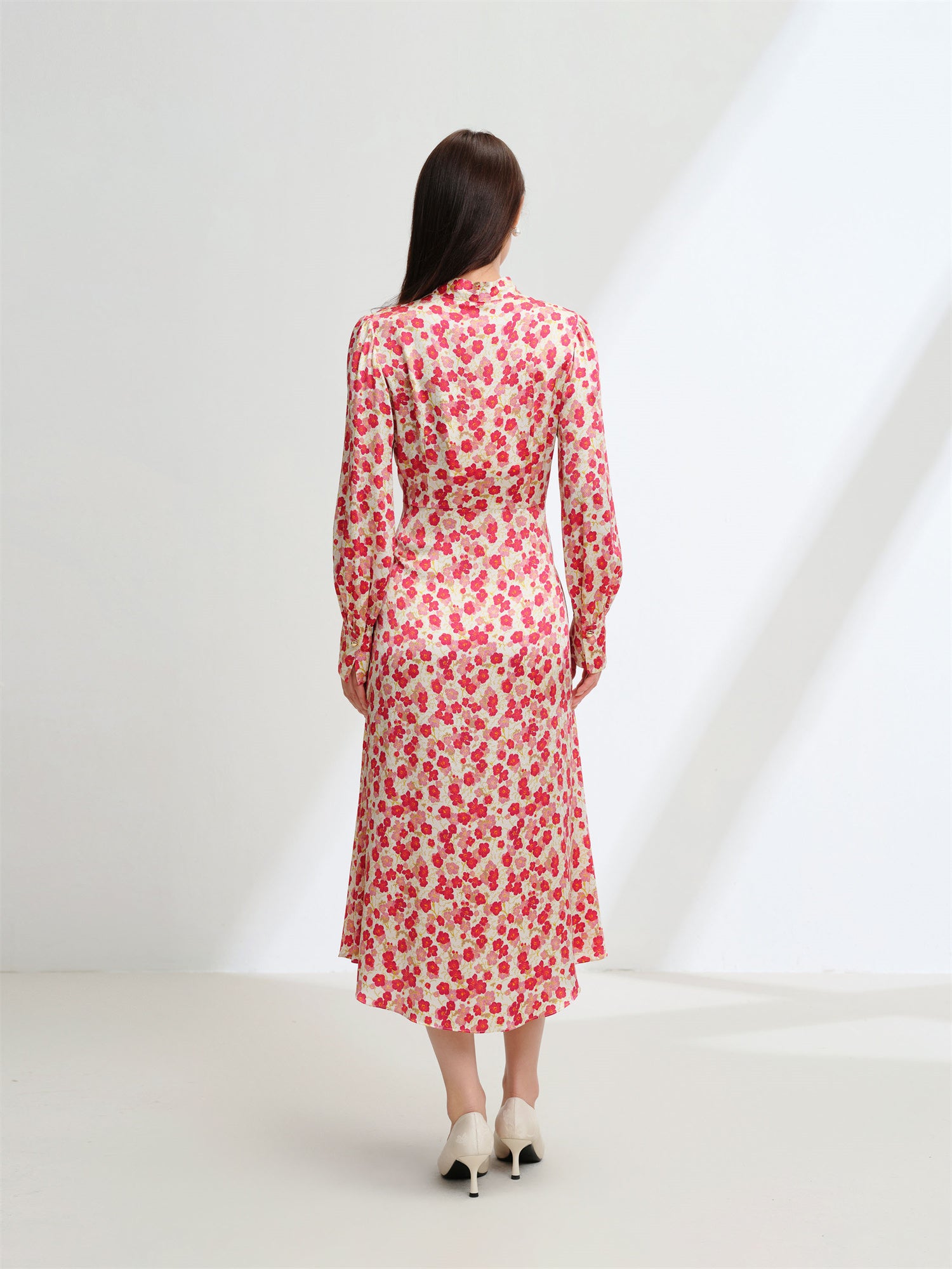 EP YAYING Silk Waist-Cinching Dress EGKPS4607AR