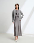 EP YAYING Wool Cashmere V-Neck Sequin Knit Cardigan Sweater