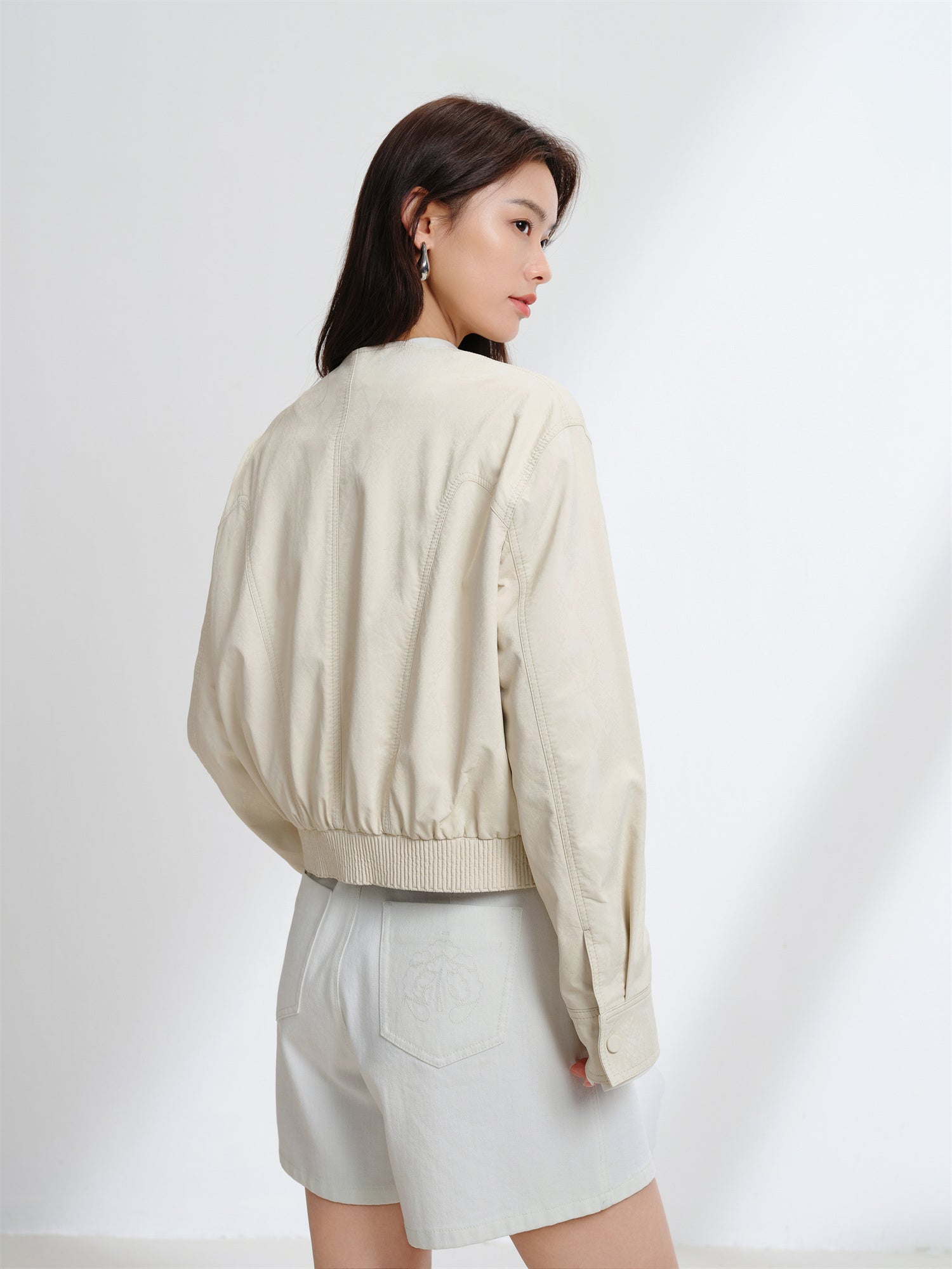 EP YAYING Leather Texture Coat EGKPP1282AM