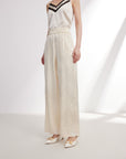 EP YAYING Silk Jacquard High-Waist Blazer Pants