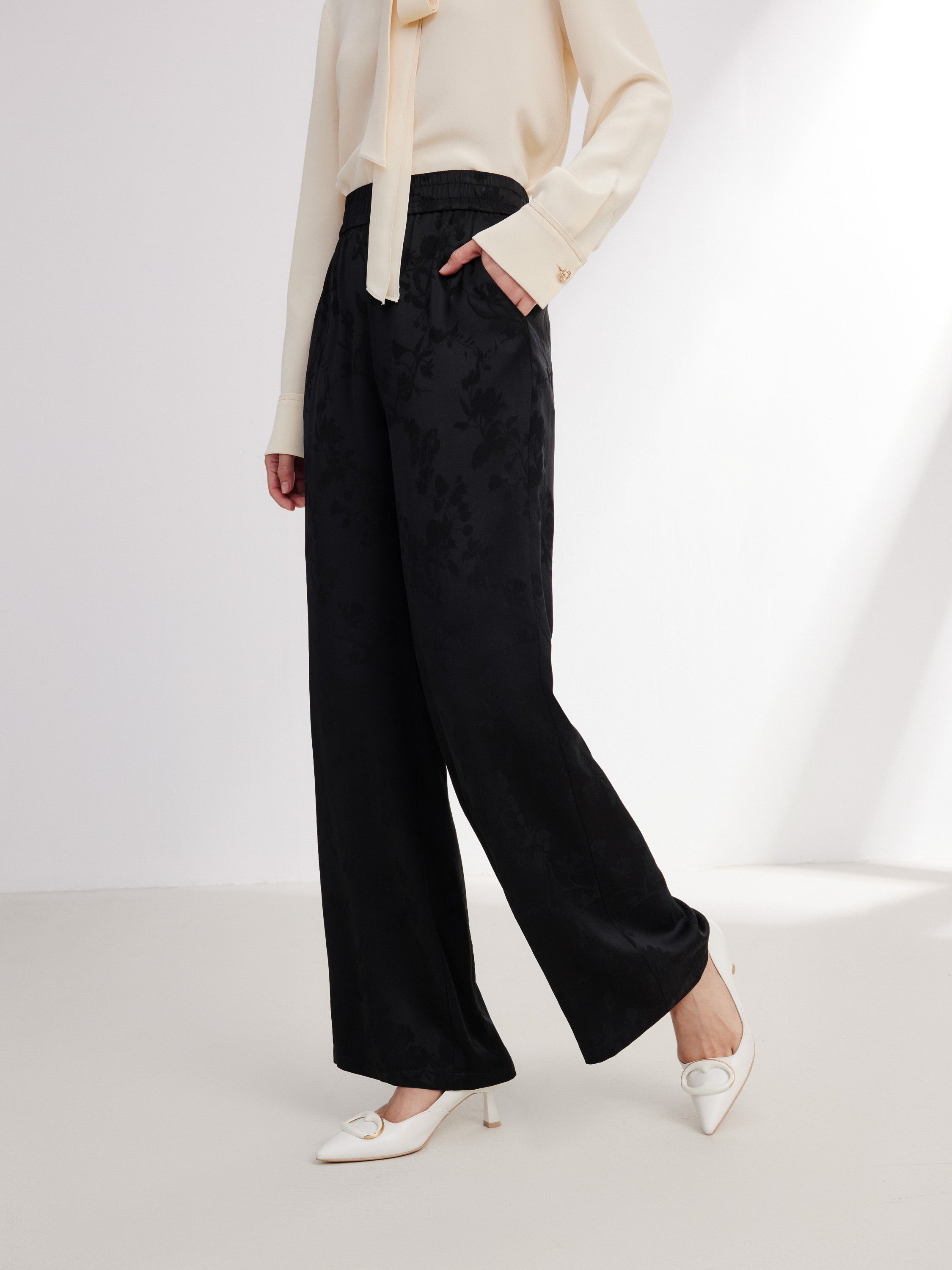 EP YAYING Black Straight Leg Pant