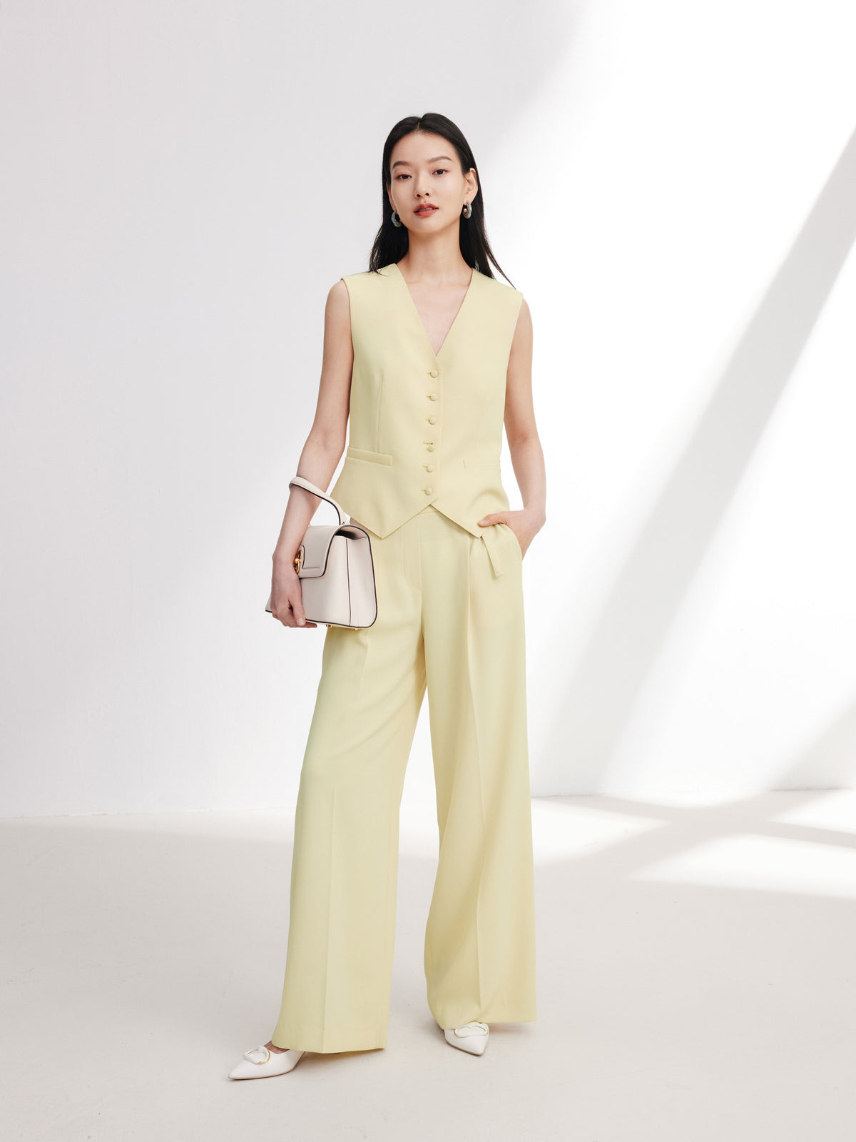 EP YAYING Acetate Commuter Waist-Defining Vest