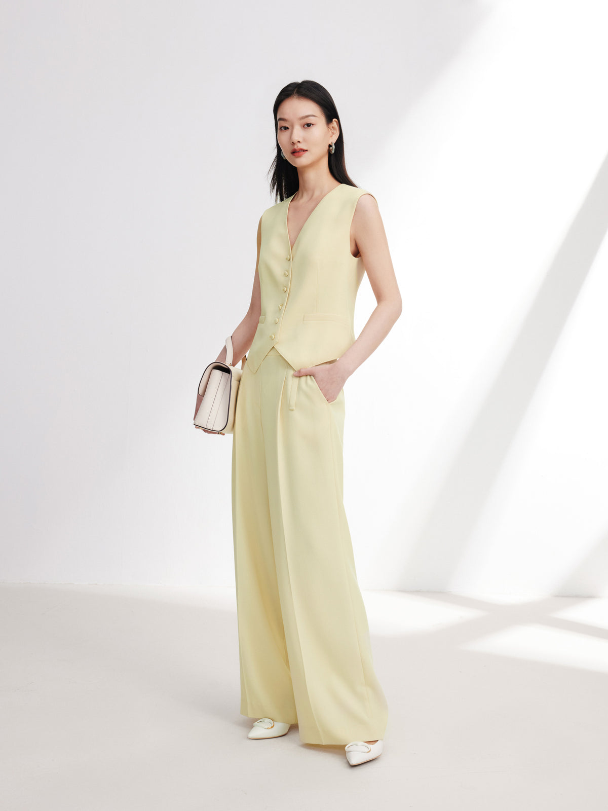 EP YAYING Acetate Commuter Waist-Defining Vest