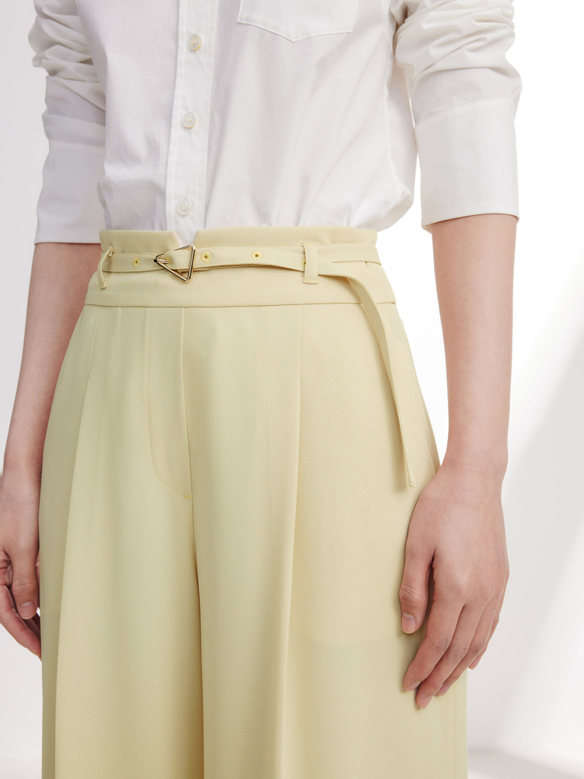 EP YAYING Acetate Commuter Relaxed-Fit Wide-Leg Pants