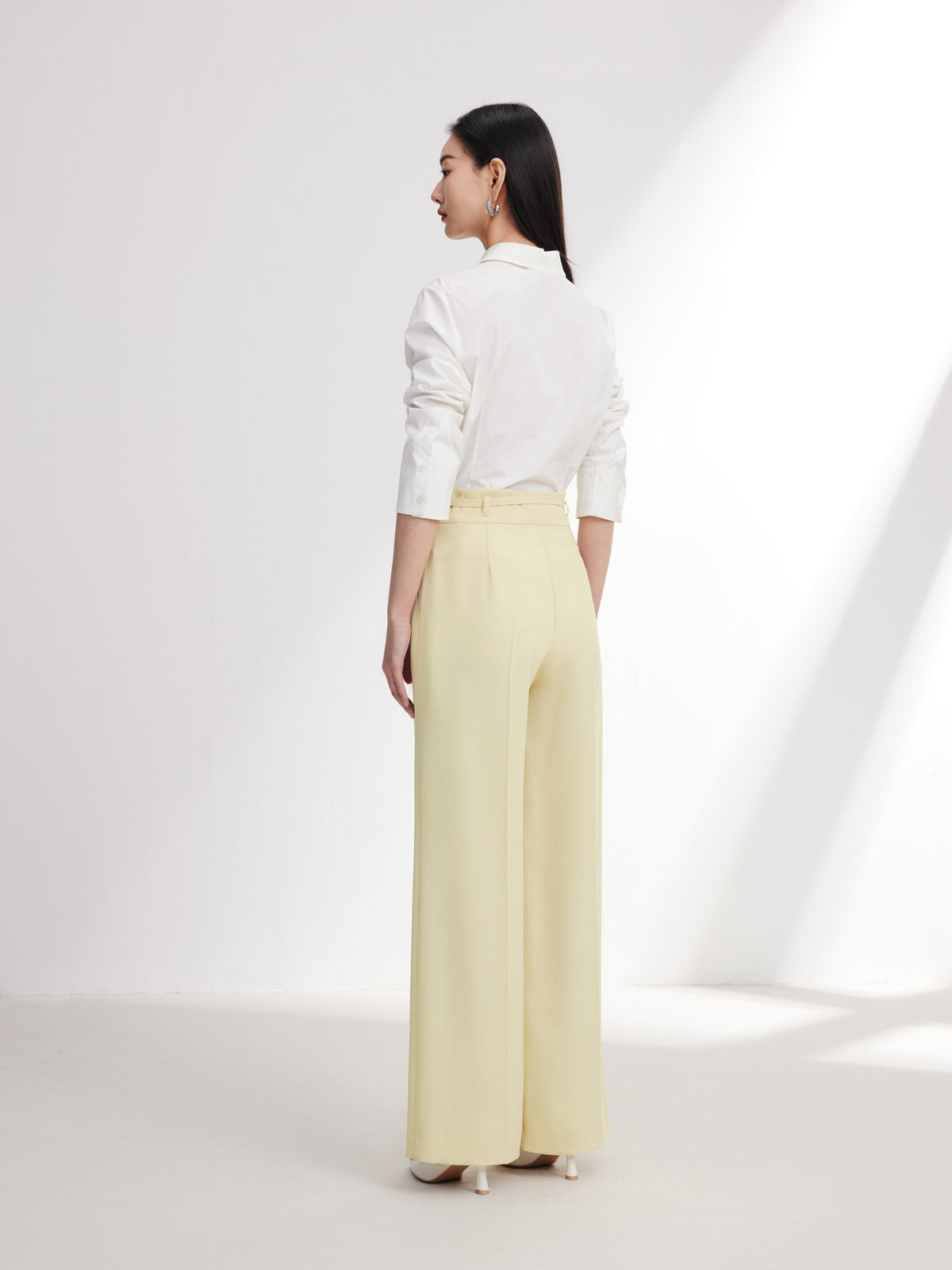 EP YAYING Acetate Commuter Relaxed-Fit Wide-Leg Pants