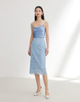 EP YAYING Blue Textured Skirt