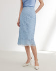 EP YAYING Blue Textured Skirt